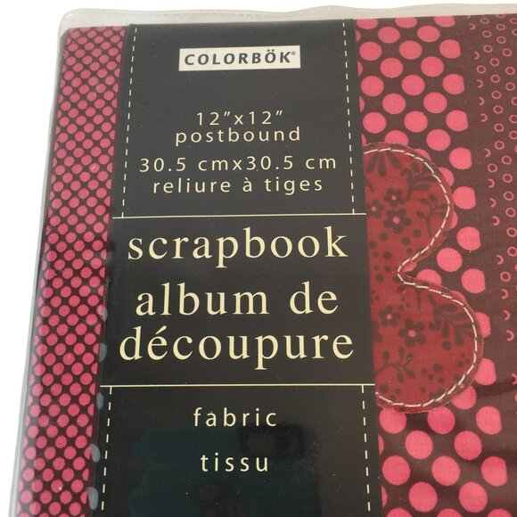 Colorbok 12x12 Inch Postbound Scrapbook Album Fabric Kitchen Flowers Burgandy - Picture 2 of 8